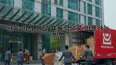 원룸 이사, 용달 효율적으로 이용하는 방법